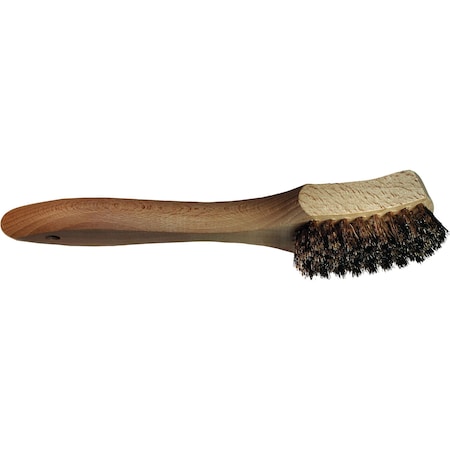 White Sidewall Tire Brush - Crimped Brass Wire Fill, 8-3/4 OAL